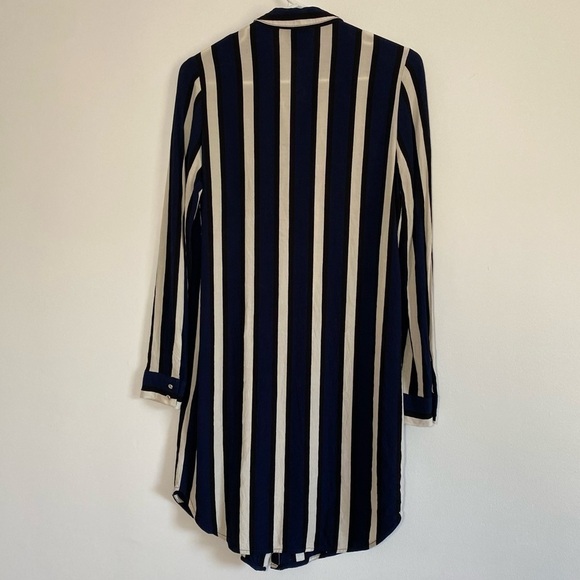 Selected Femme Long Sleeves Shirt Blue and White Stripe Dress Size EU34 - Picture 3 of 11